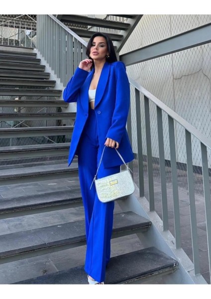 Kadın Tek Düğmeli Ceket Palazzo Pantolon Takım fiyatları