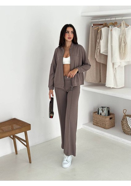 Kadın Fermuarlı Kapüşonlu Eşofman Takımı indirimleri