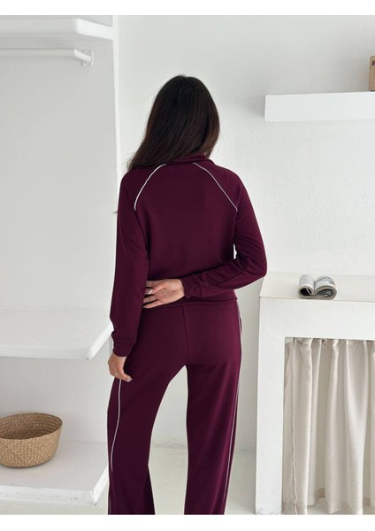 Kadın Fermuarlı Kapüşonlu Rahat Fit Iki Parça Set Eşofman Takımı modelleri