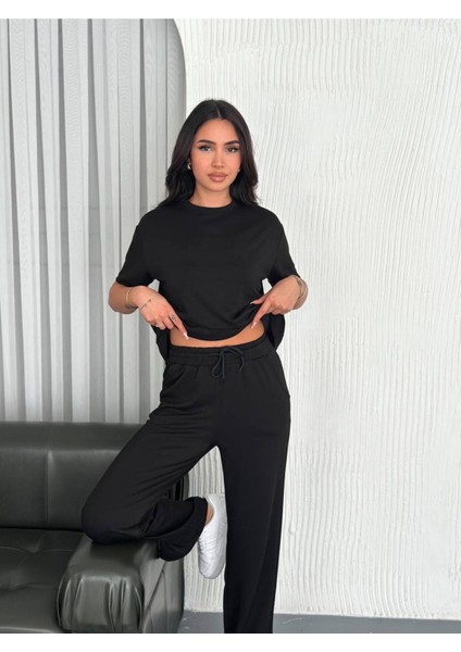 Kadın Modal Kumaş Kısa Kollu T-Shirt Eşofman Takımı fiyatları