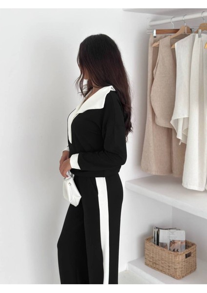 Kadın Yaka Detaylı Şık ve Rahat Günlük Giyim Takım indirimleri