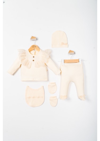 Kız Bebek Mevlütlük Dantelli Elbise Bandanalı