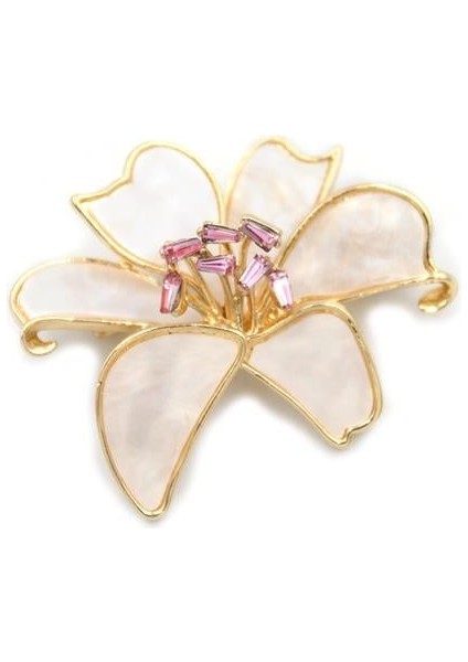 Çiçek Broş - Beyaz