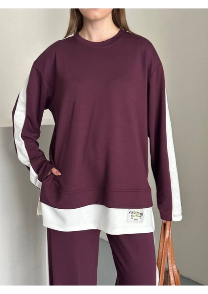 Kadın Şerit Detaylı Oversize Eşofman Takımı fiyatları