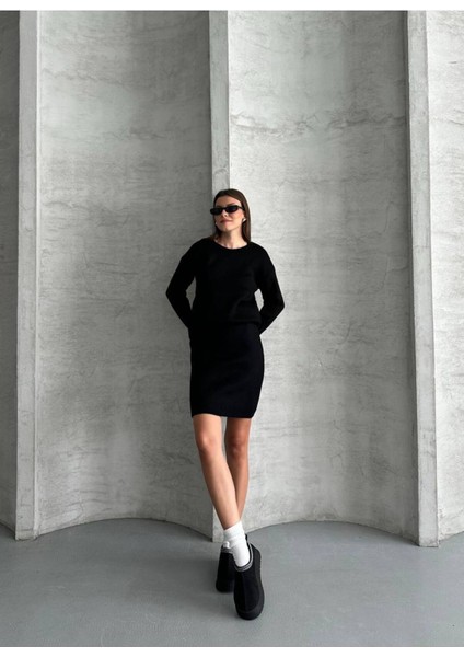 Kadın Triko Kazak Premium Kalem Etek Ikili Takım