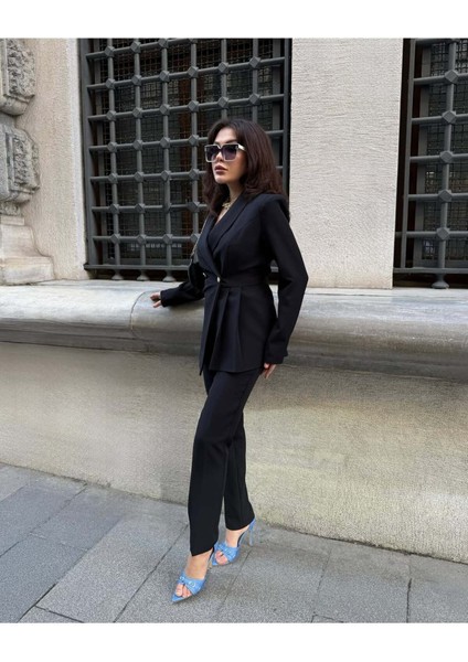 Kadın Yan Pileli Tasarım Ceket Pantolon Takım Elbise fırsatları