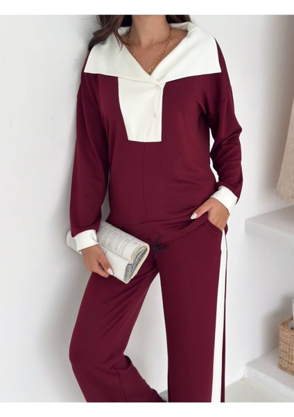 Kadın Yaka Detaylı Şık ve Rahat Günlük Giyim Takım indirimleri