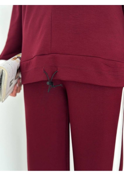 Kadın Yaka Detaylı Şık ve Rahat Günlük Giyim Takım