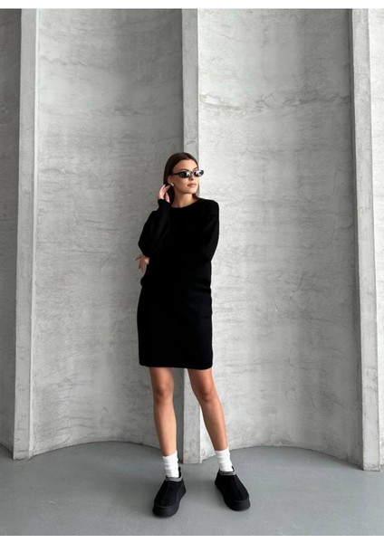 Kadın Triko Kazak Premium Kalem Etek Ikili Takım