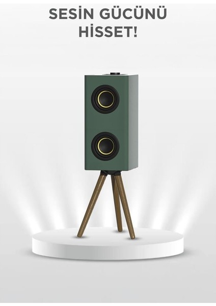 D67 Yeşil Kablosuz Hoparlör 24W Çift Sürücü, 3000MAH Batarya, Taşınabilir Ayaklı Speaker fiyatları
