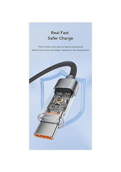 60W USB Type-C To Type-C Dijital Ekran Sarj Kablosu | 2 Metre | Gri fiyatları