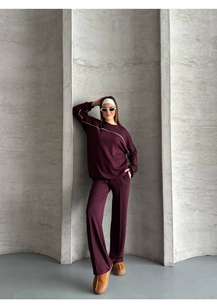 Kadın Ince Çizgi Detaylı Ikili Takım modelleri