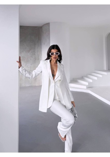Kadın Tasarım Ceket Yüksek Bel Premıum Takım Elbise