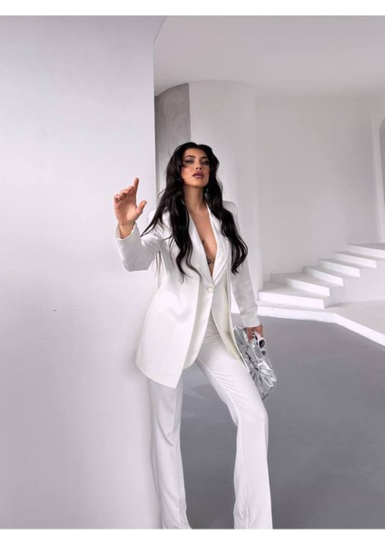 Kadın Tasarım Ceket Yüksek Bel Premıum Takım Elbise