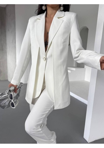 Kadın Tasarım Ceket Yüksek Bel Premıum Takım Elbise