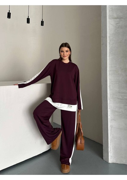 Kadın Şerit Detaylı Oversize Eşofman Takımı fırsatları