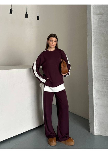 Kadın Şerit Detaylı Oversize Eşofman Takımı indirimleri