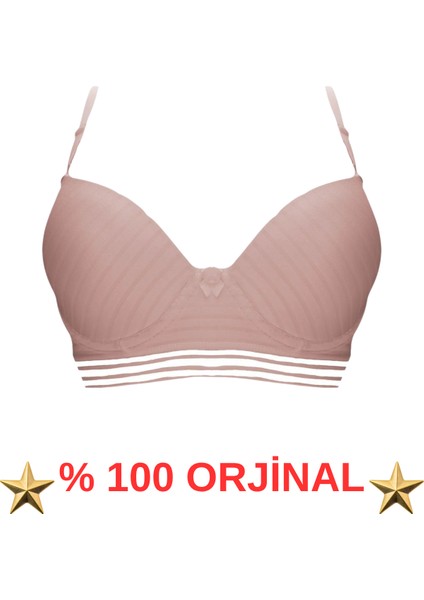 Pudra Misinalı Jakarlı Balenli Destekli Sütyen – Şık ve Rahat Kadın Iç Giyim