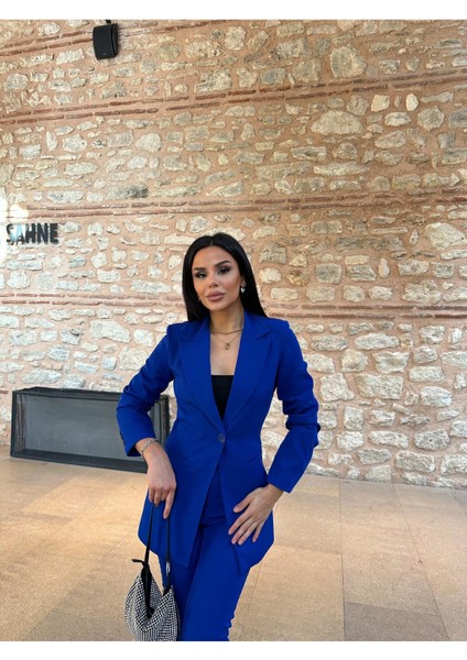 Kadın Tek Düğmeli Ceket Dar Paça Pantolon Takım Elbise fiyatları