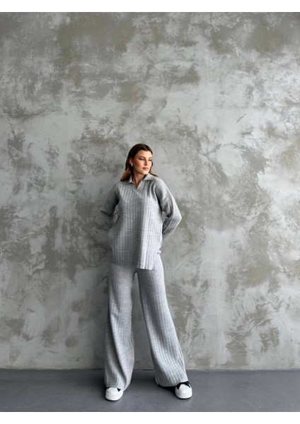 Kadın Ribanalı Triko Kumaş Ikili Takım modelleri