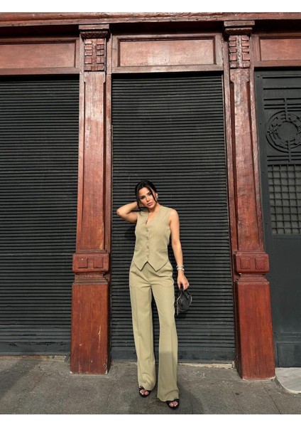 Kadın Klasik Yelek Pantolon Takım Elbise