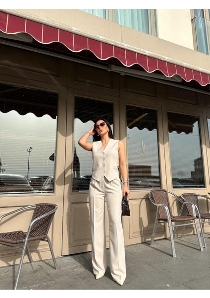 Kadın Klasik Yelek Pantolon Takım Elbise