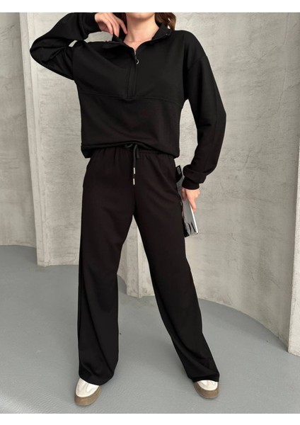 Kadın Fermuarlı Polo Yaka Eşofman Alt Üst Takım fırsatları