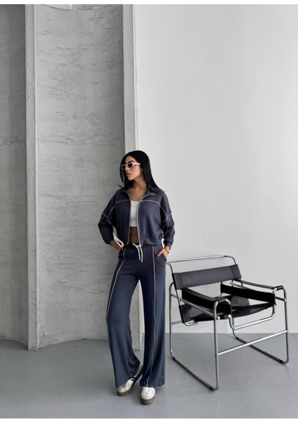 Kadın Fermuarlı Palazzo Şık Spor Eşofman Takım fırsatları