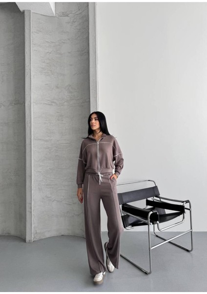 Kadın Fermuarlı Palazzo Şık Spor Eşofman Takım fiyatları