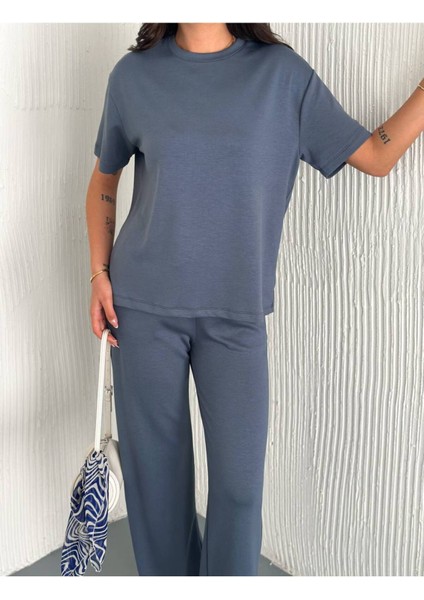 Kadın Modal Kumaş Kısa Kollu T-Shirt Eşofman Takımı modelleri