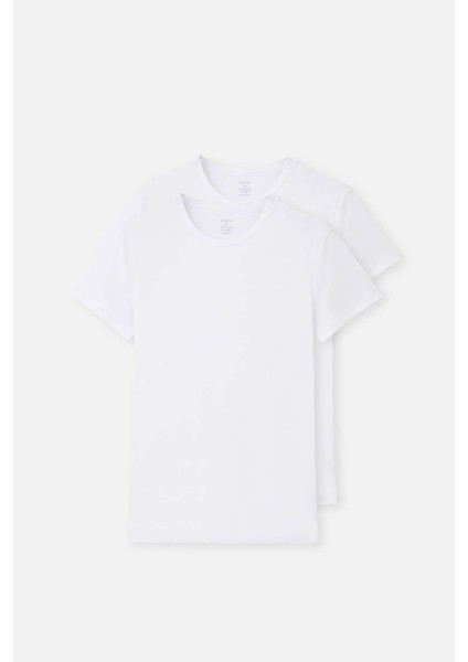 Erkek Pamuklu O Yaka 2'li Paket Tshirt D5120