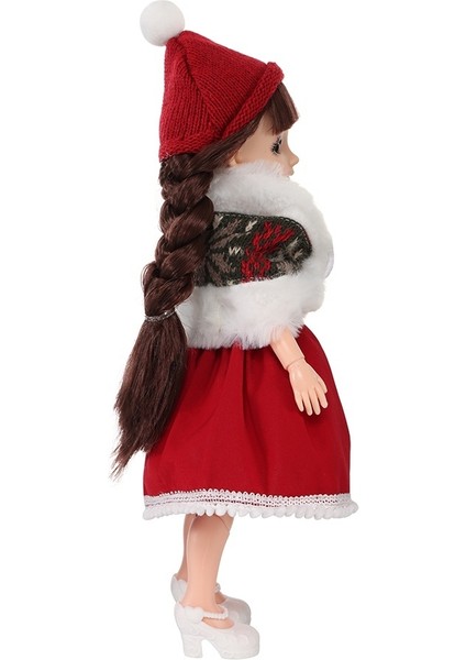Kırmızı Pelerinli Kokinalı Yılbaşı Bebeği 30 cm | Noel Temalı Dekoratif Oyuncak Bebek