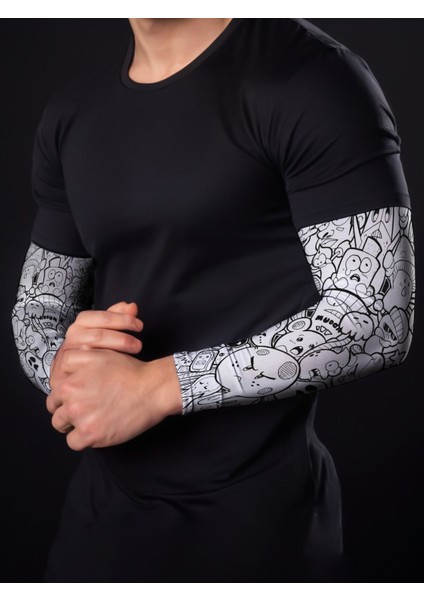 Doodle Çift Oyuncu Sporcu Kolluk Gamer Sleeve Buffed