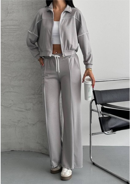 Kadın Fermuarlı Palazzo Şık Spor Eşofman Takım modelleri