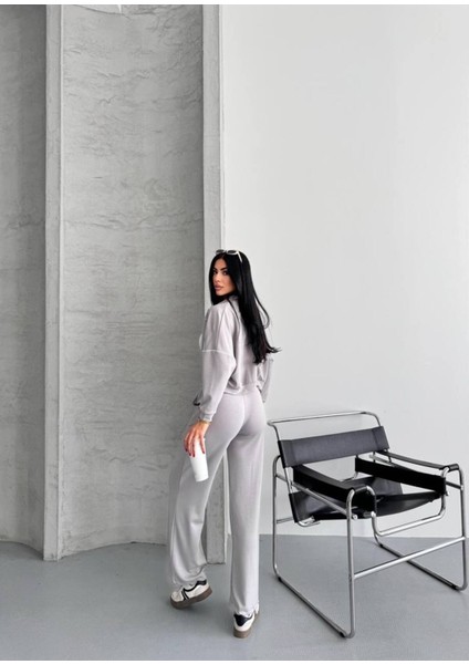 Kadın Fermuarlı Palazzo Şık Spor Eşofman Takım indirimleri