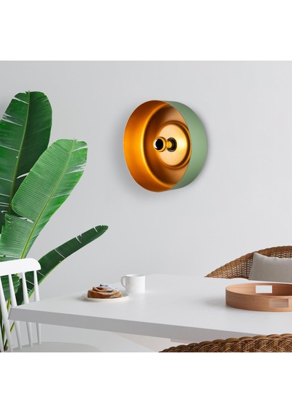 Vesta Modern Metal Sıvama Başlıklı Tekli Aplik Yeşil, Minimalist Duvar Lambası VESTA-15072 fiyatları