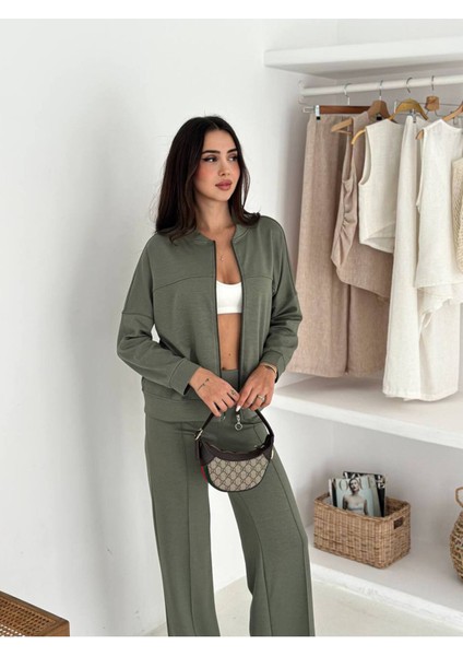 Kadın Fermuarlı Kapüşonlu Eşofman Takımı