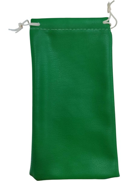 Deri Görünümlü Gözlük Torba Kılıfı Yeşil Renk