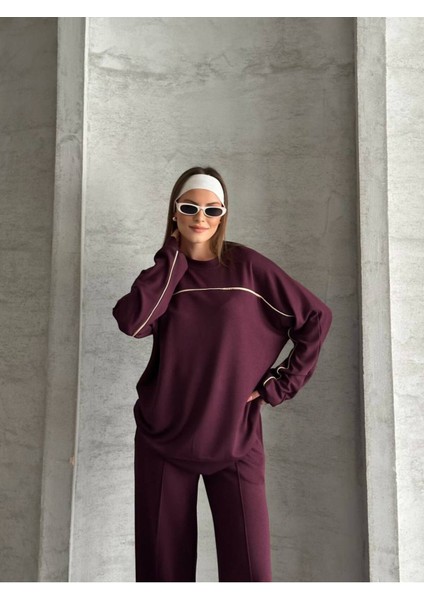 Kadın Ince Çizgi Detaylı Ikili Takım