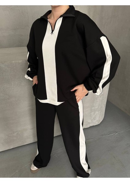 Kadın Spor Eşofman Takım Modal Kumaş Şeritli Uzun Kol Ikili Takım fiyatları