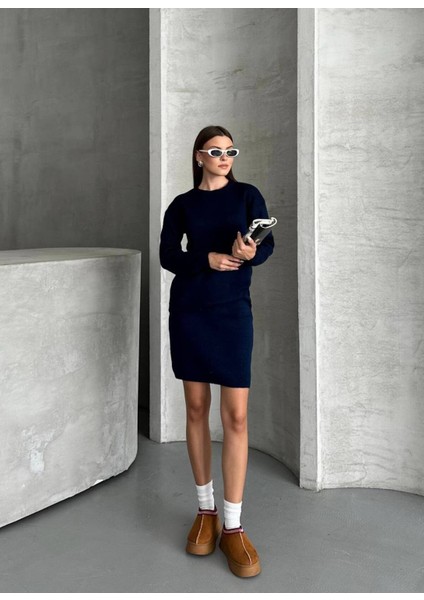 Kadın Triko Kazak Premium Kalem Etek Ikili Takım modelleri