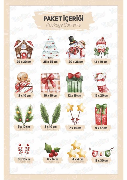 Sevimli Kardan Adam Ailesi Sticker Seti, Yılbaşı Sticker Seti, Yılbaşı Pencere ve Duvar Dekorasyon Sticker Seti modelleri