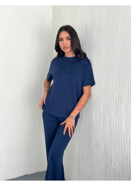 Kadın Modal Kumaş Kısa Kollu T-Shirt Eşofman Takımı