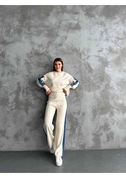 Kadın Spor Eşofman Takım Modal Kumaş Şeritli Uzun Kol Ikili Takım modelleri