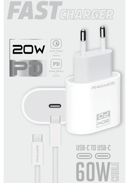 SY-320 20W PD C-to-C Şarj & Data Kablosu