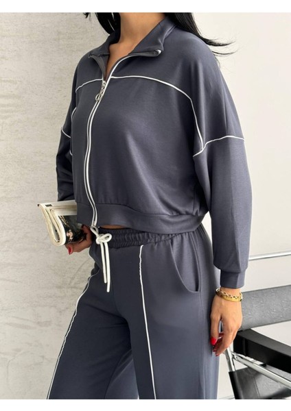 Kadın Fermuarlı Palazzo Şık Spor Eşofman Takım modelleri