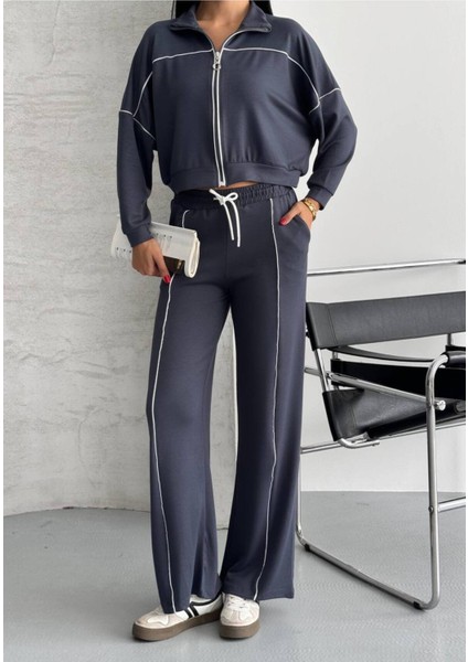 Kadın Fermuarlı Palazzo Şık Spor Eşofman Takım indirimleri