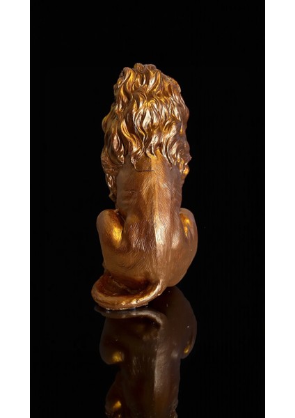 Dekoratif 53 cm Metalik Bronz Aslan Heykeli Ev Balkon Bahçe Dekorasyon Bohem Biblo Heykel modelleri