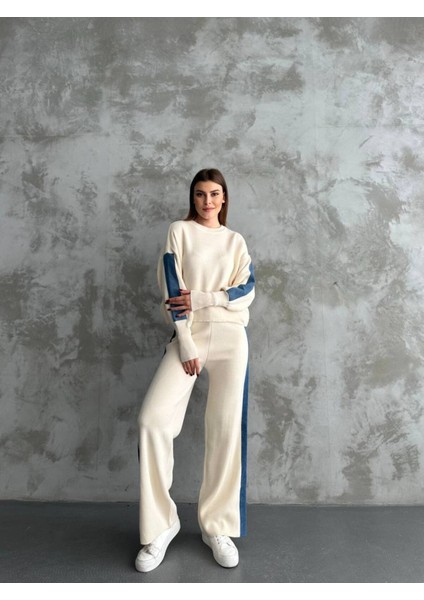 Kadın Spor Eşofman Takım Modal Kumaş Şeritli Uzun Kol Ikili Takım fırsatları