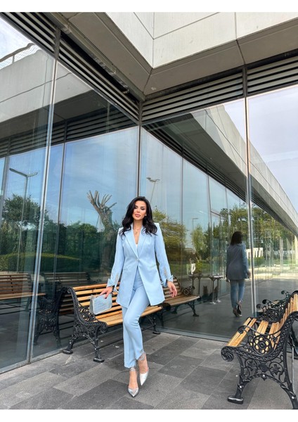 Kadın Taş Detaylı Ceket Pantolon Takım Elbise fırsatları